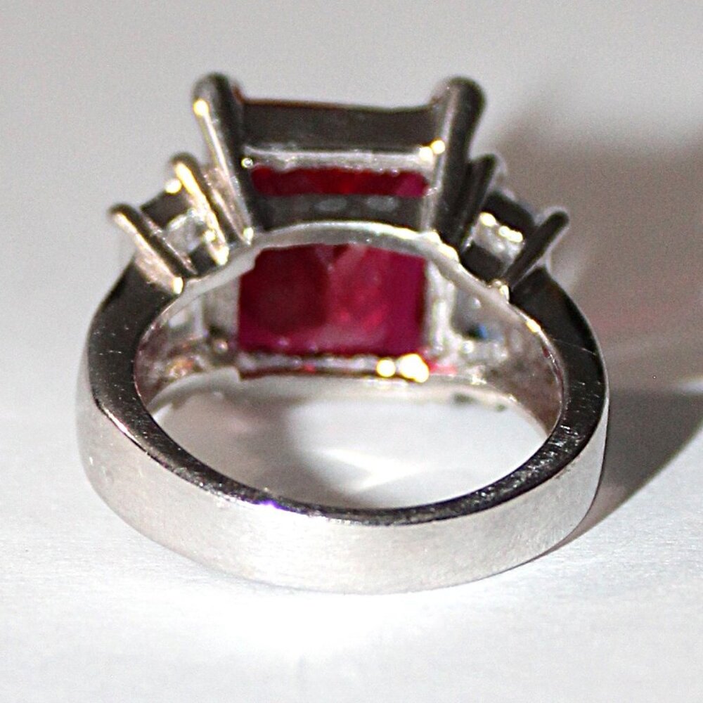 Sterling Silver Lab Created Ruby Ring - image 3